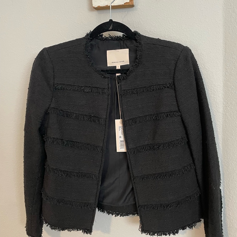 Rebecca Taylor Black Cropped Jacket NWT - Picture 7 of 7